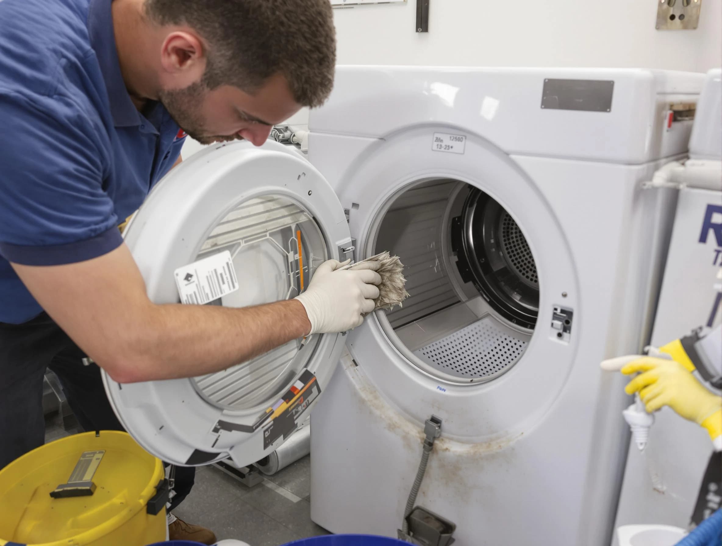 Lehi Dryer Vent Cleaning specialist performing detailed lint trap cleaning service in Lehi