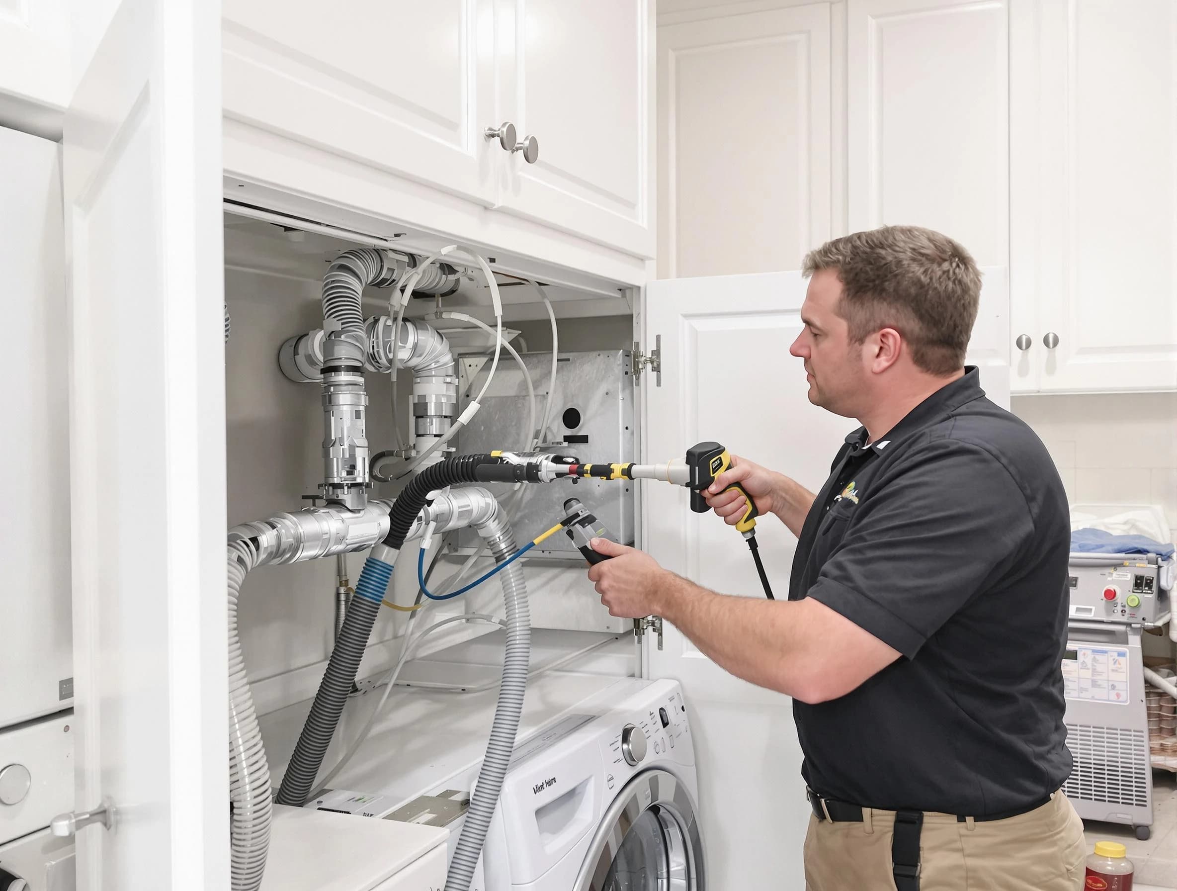 Lehi Dryer Vent Cleaning professional removing severe blockage from a clogged dryer vent in Lehi